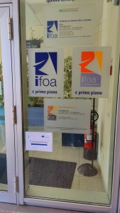 Sign in the door, explaining where meeting is to be held.