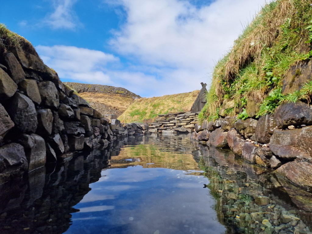Warm hot spring pool
