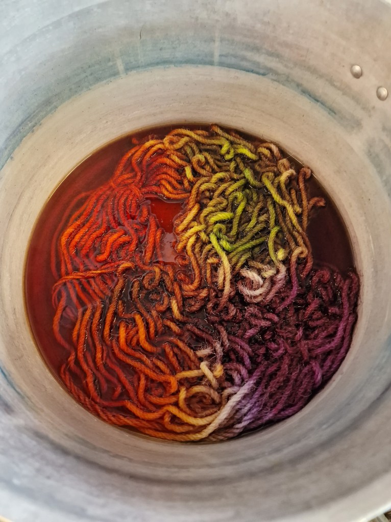 Coloured colourful yarn