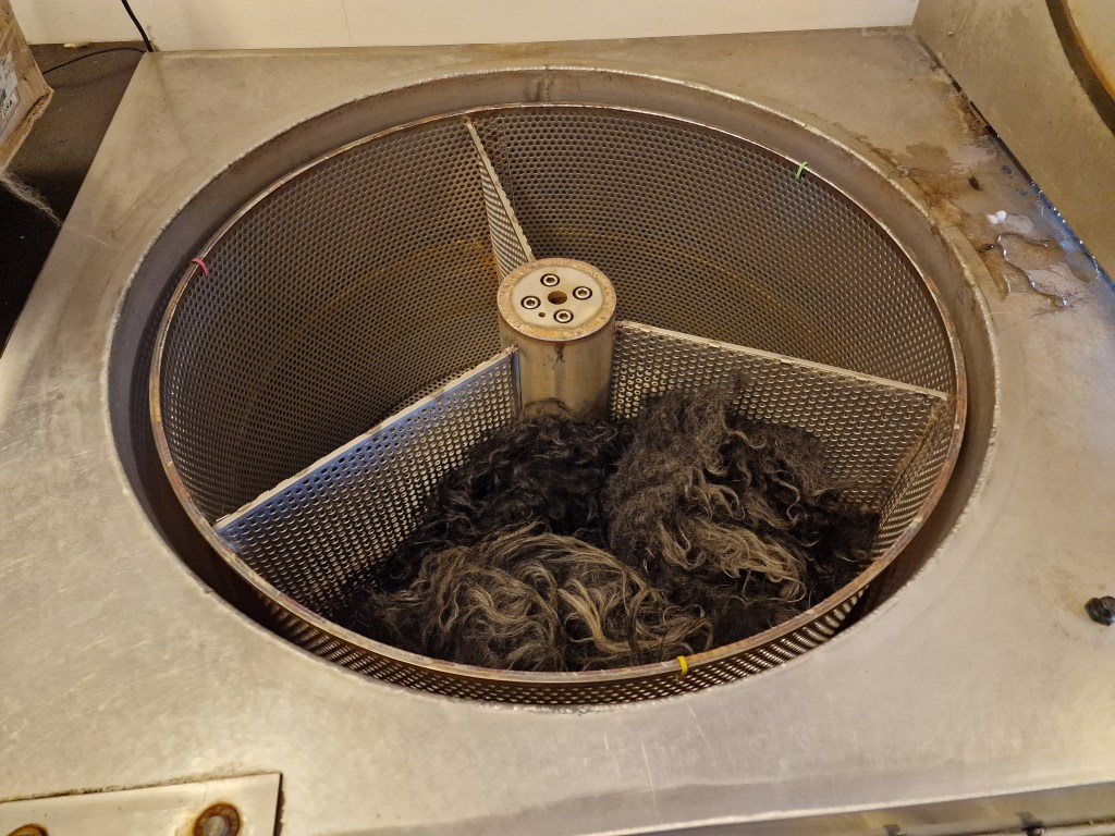 Black yarn in the washing machine