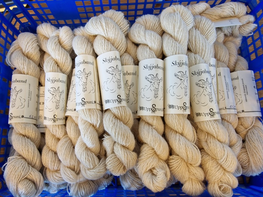 Goat fiber yarn in packages