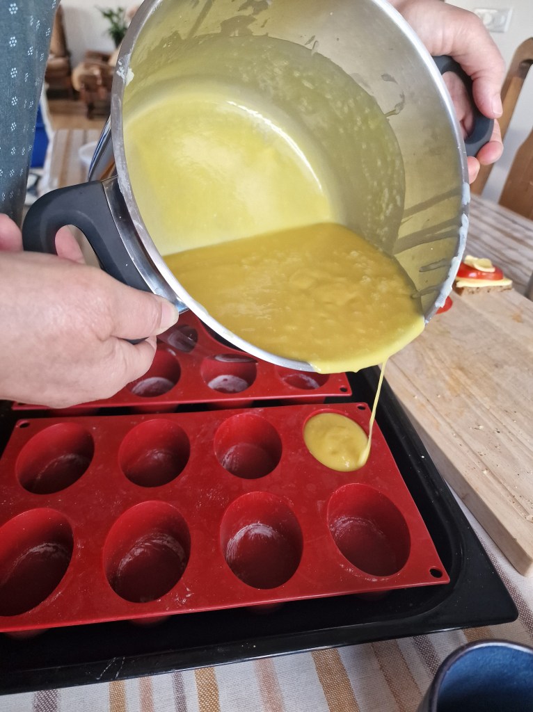 Shampoo poured into molds