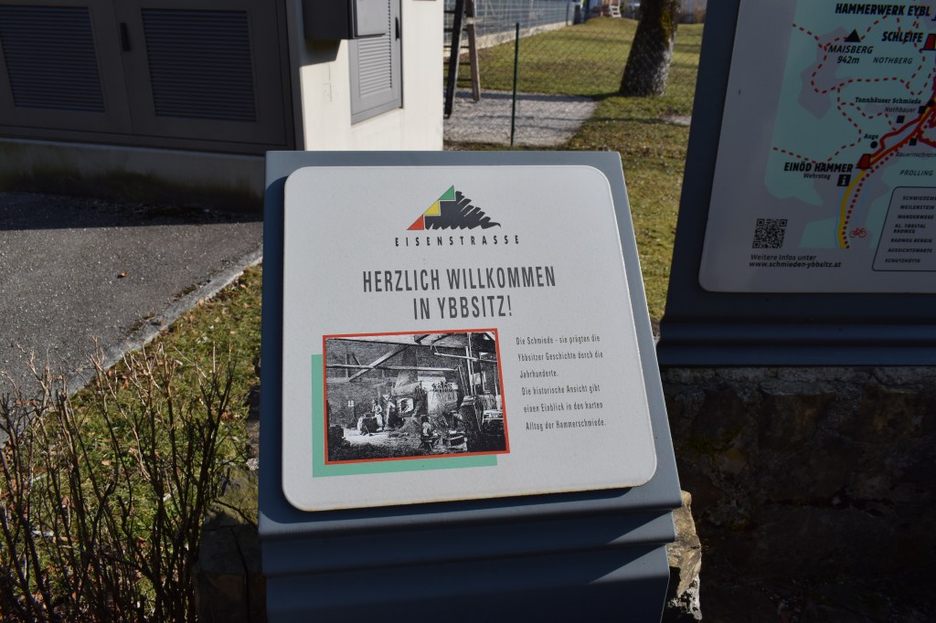 Kuvassa tervetulotoivotus Ybbsitziin.